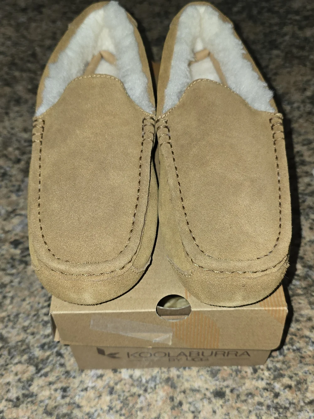 Koolaburra Men’s Tan Suede Moccasin Slippers